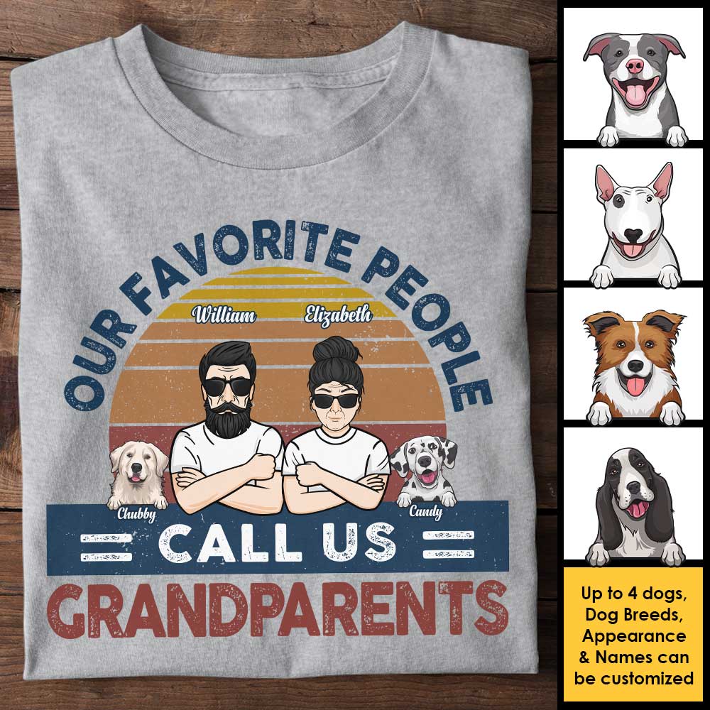 On s'appelle grands-parents - T-shirt unisexe personnalisé, sweat à capuche - Cadeau pour couples, mari, femme, amoureux des animaux