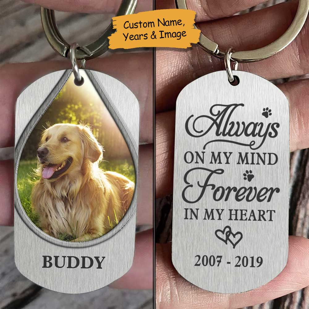 Tu es toujours dans mes pensées - Porte-clés personnalisé - Télécharger une image, cadeau pour les amoureux des animaux, cadeau commémoratif