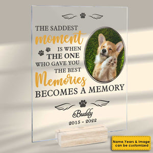 Tu m'as laissé de merveilleux souvenirs - Plaque acrylique personnalisée - Télécharger une image, un cadeau commémoratif ou un cadeau de condoléances