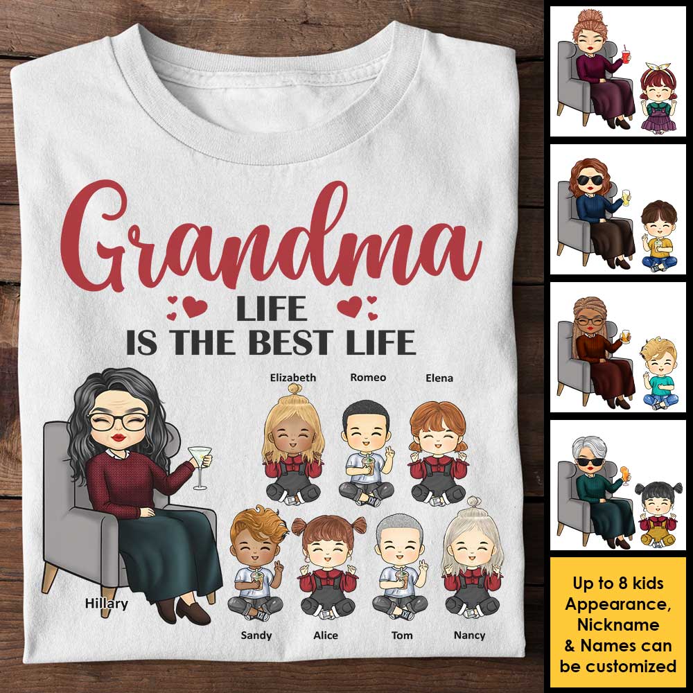 La vie de grand-mère est la meilleure vie - Cadeau pour maman, grand-mère - T-shirt unisexe personnalisé, sweat à capuche