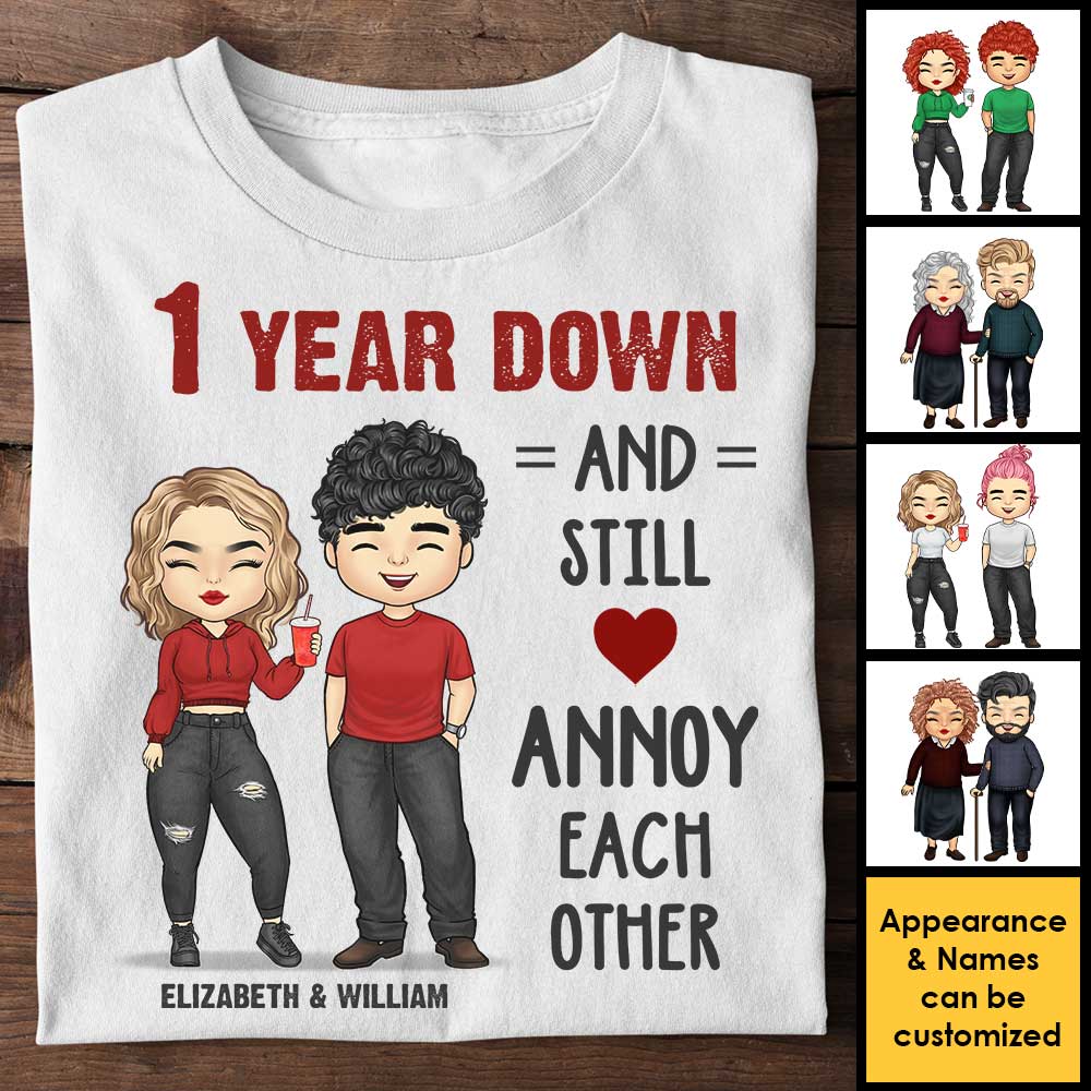 Tant d'années passées - T-shirt unisexe personnalisé, sweat à capuche - Cadeau pour couple, mari et femme
