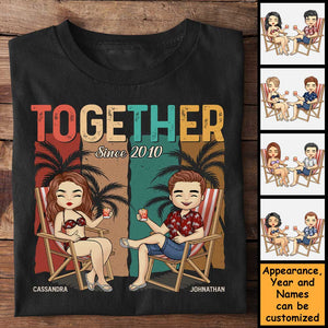 Nous sommes ensemble depuis - T-shirt unisexe personnalisé, sweat à capuche, sweat-shirt - Cadeau pour couple, mari, femme, anniversaire, fiançailles, mariage, cadeau de mariage