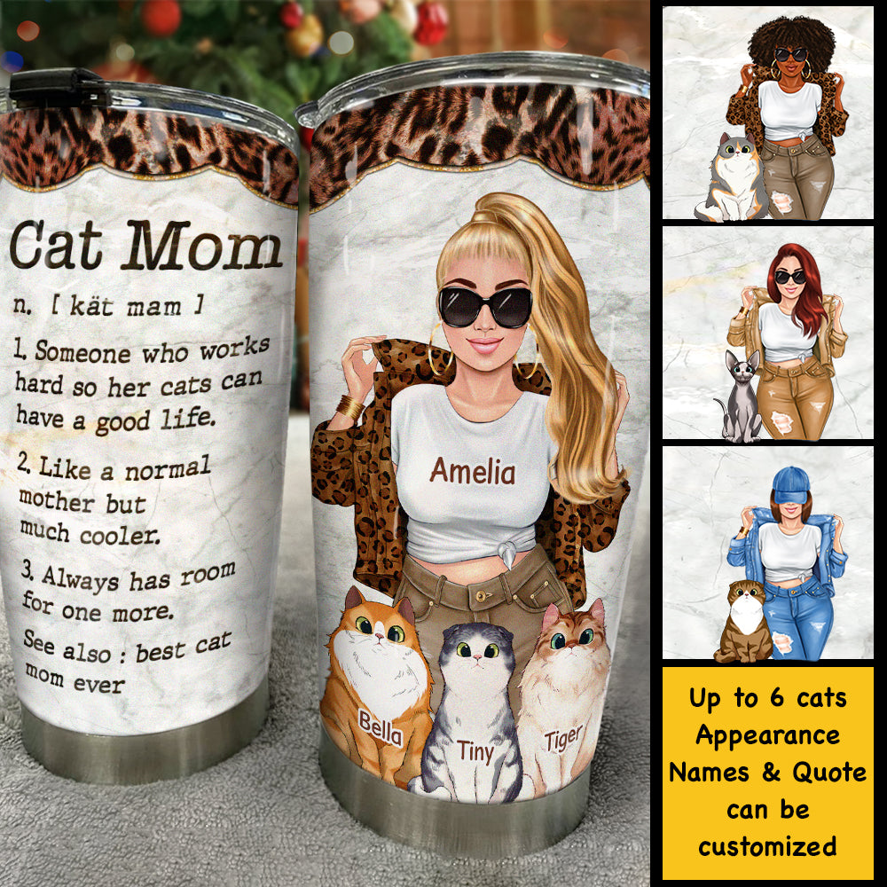 Cat Mom Like A Normal Mother But Much Cooler - Gift For Cat Mom, Personalized Tumbler.