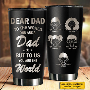 Pour nous, tu es le monde - Gobelet personnalisé gravé au laser - Cadeau pour papa