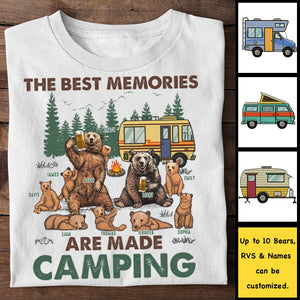 Les meilleurs souvenirs se créent en camping - T-shirt unisexe personnalisé, sweat à capuche - Cadeau pour les couples, cadeau pour les amateurs de camping