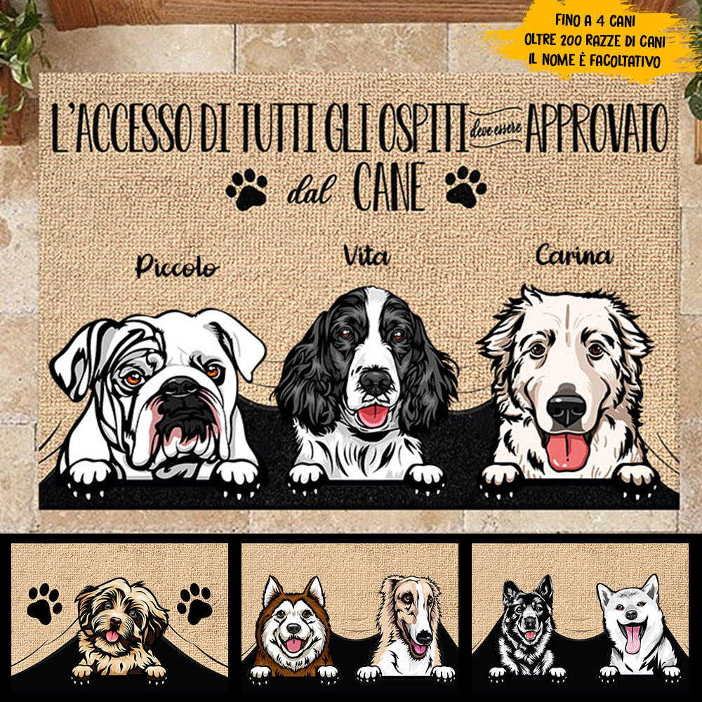 Tutti gli ospiti devono essere approvati dal cane Italian - Funny Personalized Dog Decorative Mat.