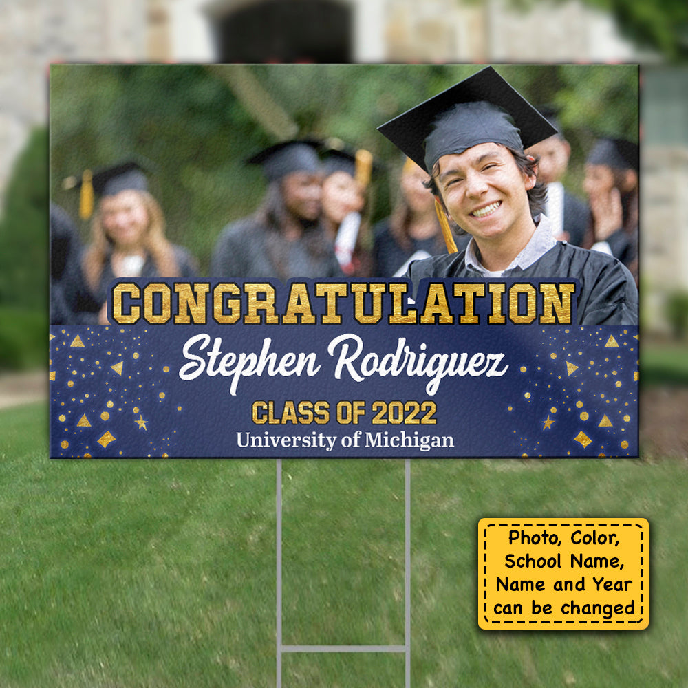 Félicitations pour votre diplôme - Télécharger une image - Panneau de jardin personnalisé