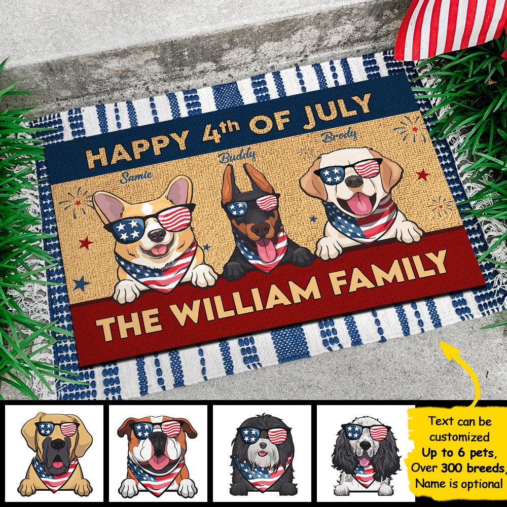 Happy American Independence Day - 4th Of July - Funny Personalized Pet Decorative Mat (Cat & Dog).
