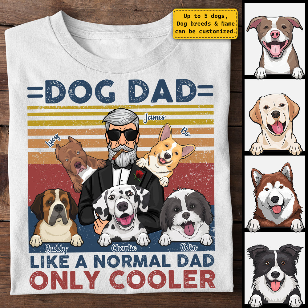 T-shirt et sweat à capuche unisexe personnalisé « Chien Dad Cooler » – Cadeau pour papa