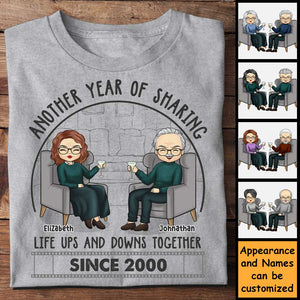 Another Year Sharing Life Together - Personalized Unisex T-shirt, Hoodie, Sweatshirt - Gift For Couple, Husband Wife, Anniversary, Engagement, Wedding, Marriage Gift