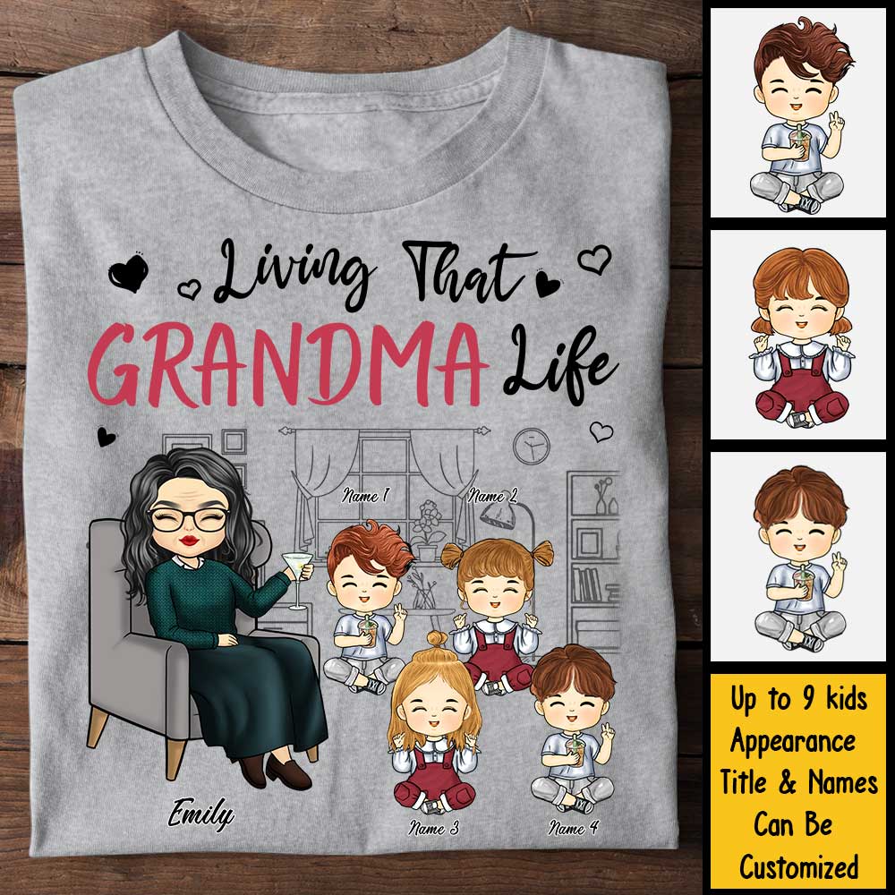 Vivre la vie de grand-mère et de grand-mère - Cadeau pour maman et grand-mère - T-shirt et sweat à capuche unisexe personnalisé