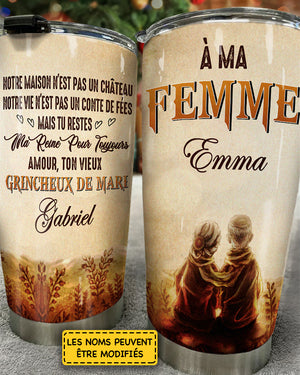 À Ma Femme - Tu Es Ma Reine Pour Toujours - Cadeau pour couples, mari femme - Tumbler personnalisé Français 