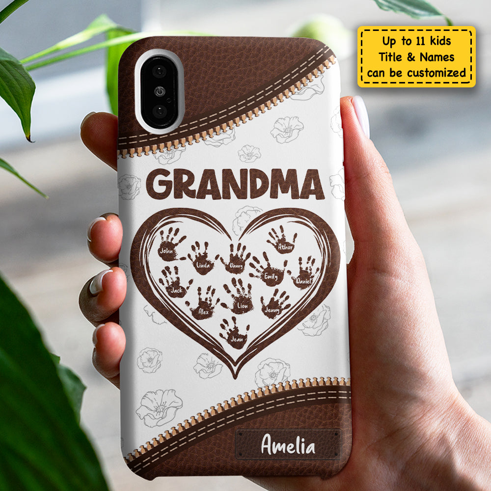 Vos petits-enfants comblent votre cœur ! Cadeau pour maman et grand-mère ! Coque de téléphone personnalisée