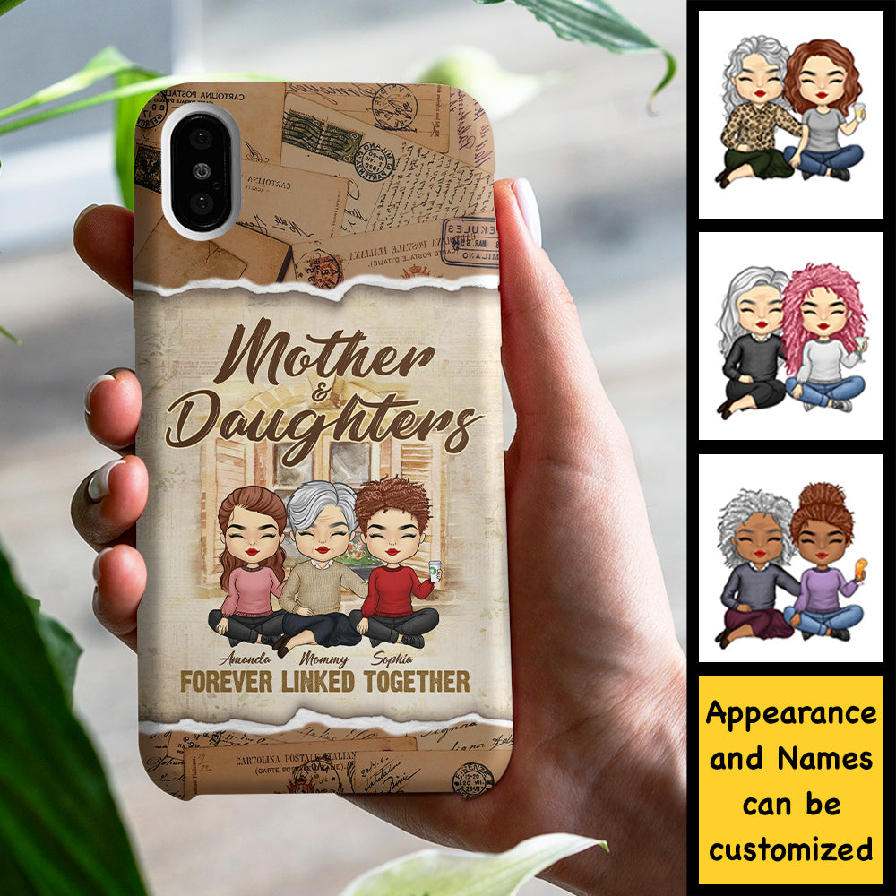 Mère et filles unies – Cadeau pour maman, coque de téléphone personnalisée
