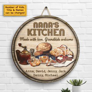 La cuisine de grand-mère faite avec amour - Panneau en bois personnalisé - Cadeau pour grand-mère et grands-parents