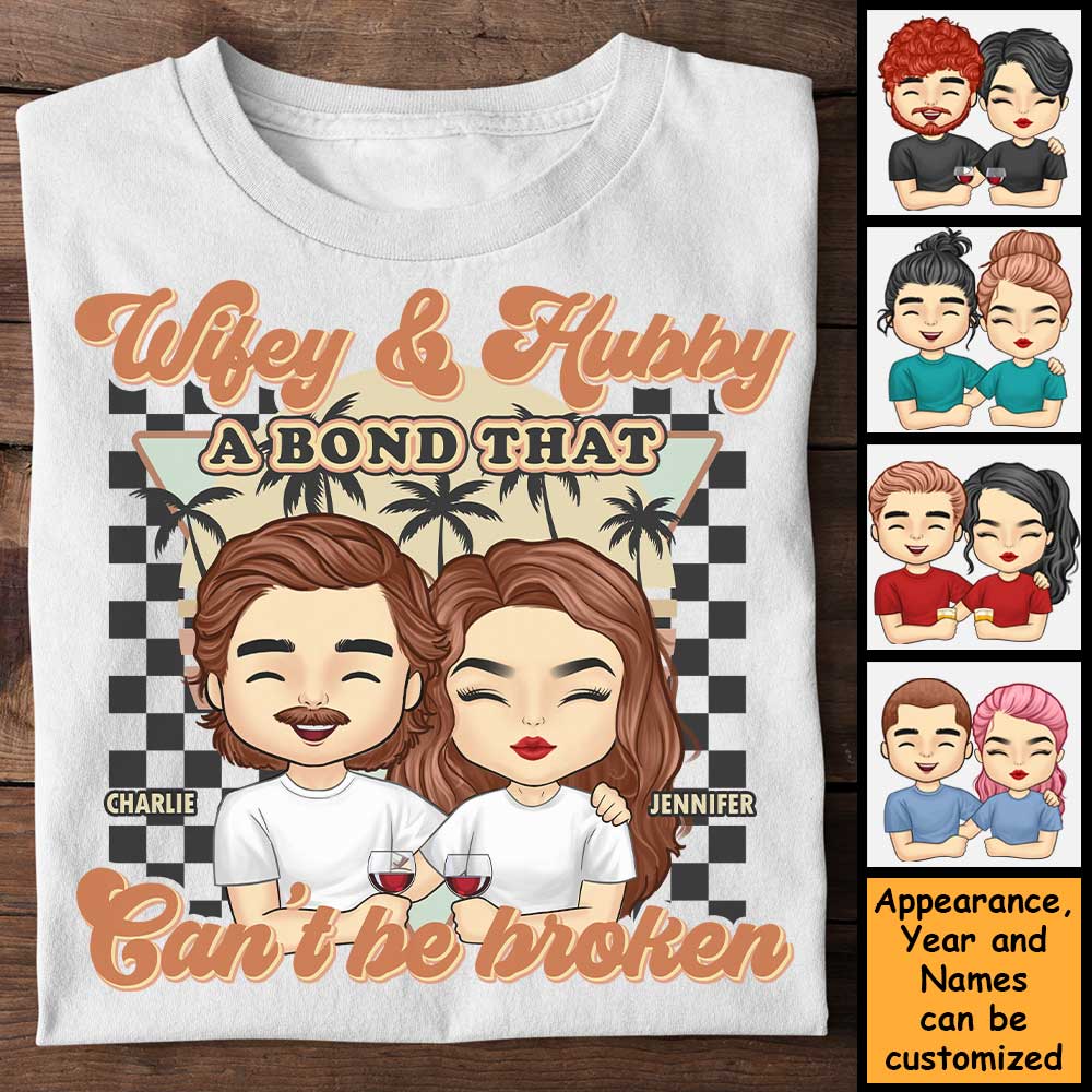 Femme et mari, un lien indéfectible - T-shirt unisexe personnalisé, sweat à capuche, sweat-shirt - Cadeau pour couple, mari et femme, anniversaire, fiançailles, mariage, cadeau de mariage