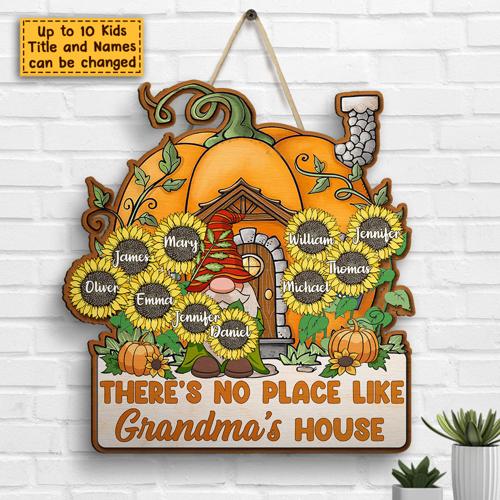 Il n'y a pas d'endroit comme la maison de grand-mère - Panneau en bois personnalisé - Cadeau pour grand-mère, grands-parents