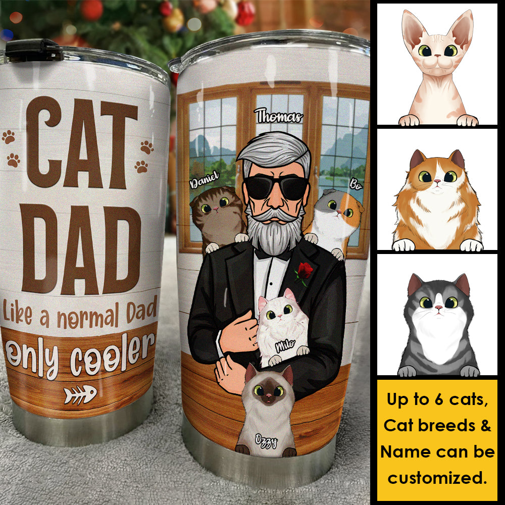 Glacière « Cat Dad Only » – Gobelet personnalisé – Cadeau pour papa