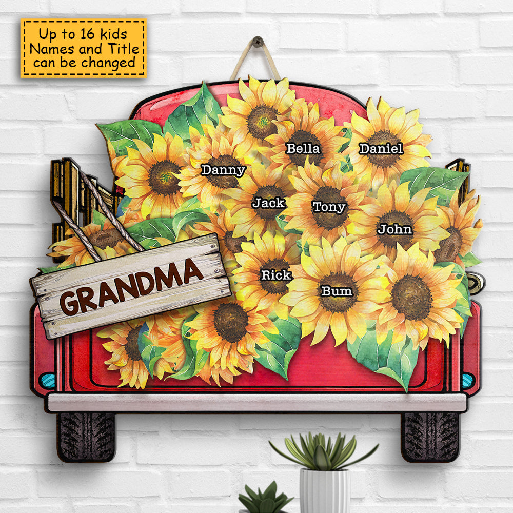 Grandma Gift Ideas, Sunflower Gifts for Women, Grandma Birthday Gifts, Mothers Day Gifts, Nana Gifts, Gifts for Grandmom, Sunflower Room Decor, House Warming Gifts Personalized Door Sign