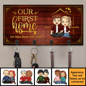 Notre première maison - Porte-clés personnalisé, porte-clés - Cadeau pour couple, mari et femme