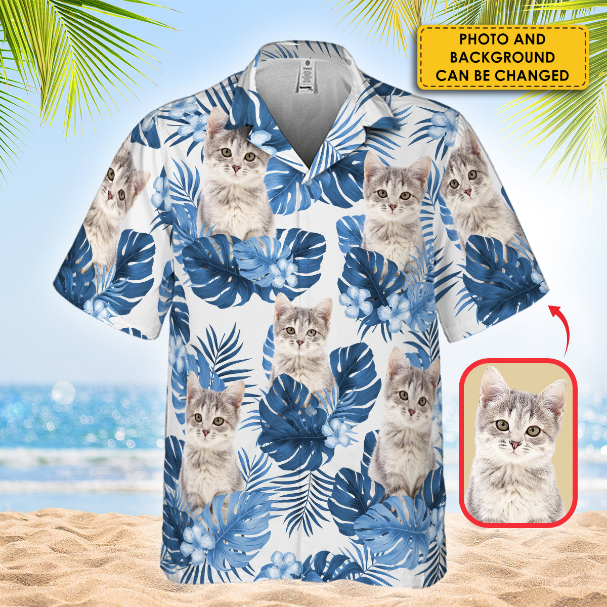 Été avec animal de compagnie - T-shirt hawaïen personnalisé - Télécharger une image, cadeau pour les amoureux des animaux
