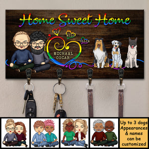 Porte-clés personnalisé « Sweet Home &amp; Our Dogs » – Cadeau pour couples, maris et femmes, amoureux des animaux