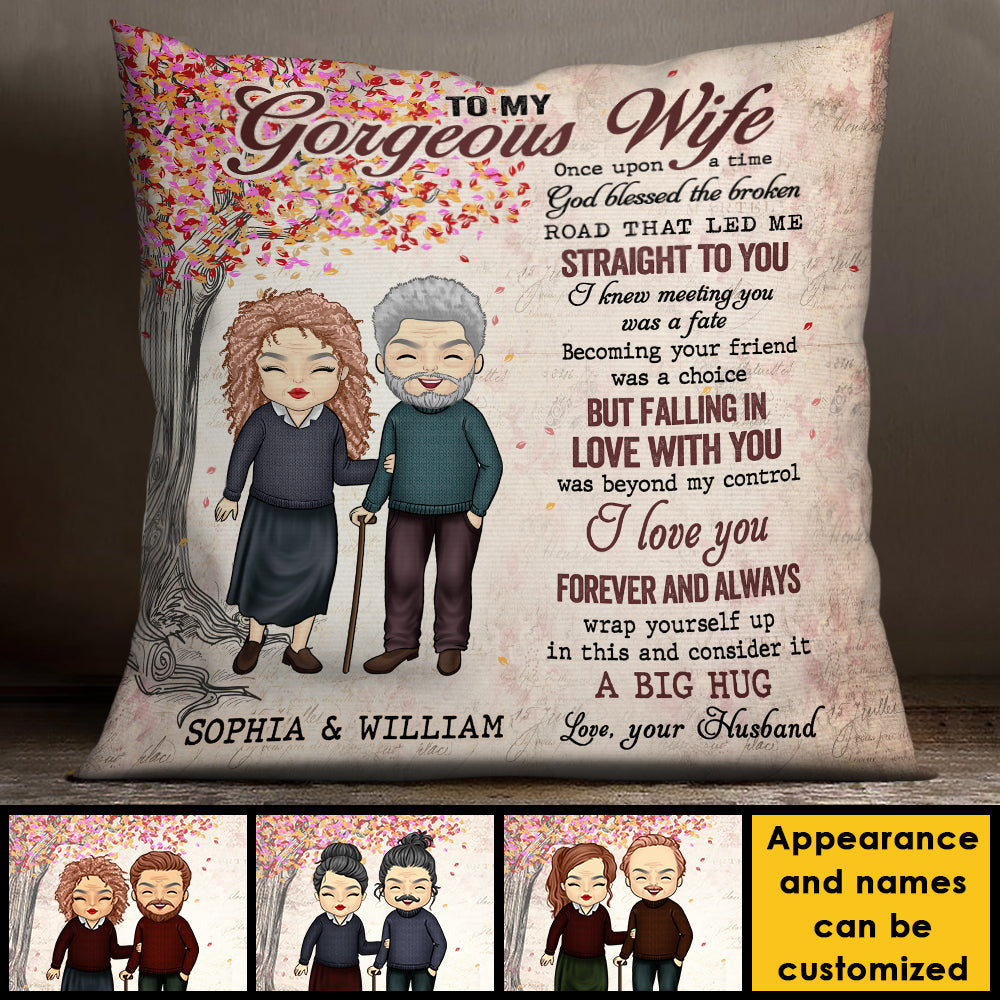 To My Gorgeous Wife Meeting You Was A Fate - Gift For Couples, Personalized Pillow (Insert Included).