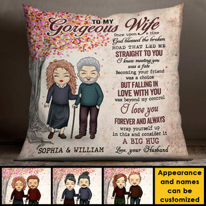 To My Gorgeous Wife Meeting You Was A Fate - Gift For Couples, Personalized Pillow (Insert Included).