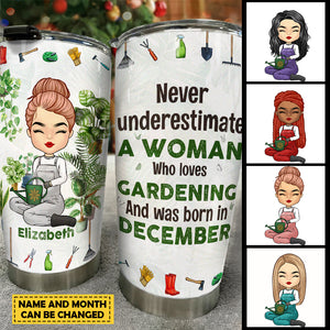 Une femme qui aime le jardinage - Gobelet personnalisé - Cadeau pour les amateurs de jardinage