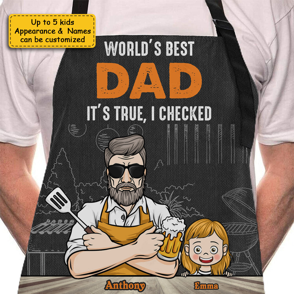 Meilleur papa du monde - Tablier personnalisé - Cadeau pour papa, grand-père