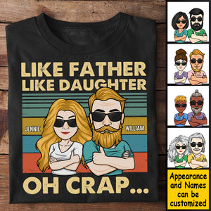 Oh merde, tel père tel fils - T-shirt unisexe personnalisé, sweat à capuche - Cadeau pour papa