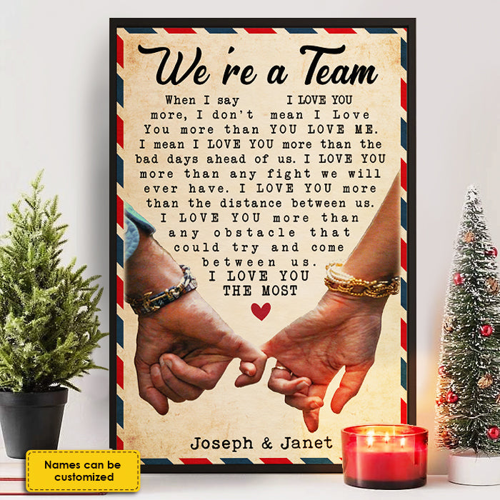 I Love You More Than The Distance Between Us - Gift For Couples, Personalized Vertical Poster.