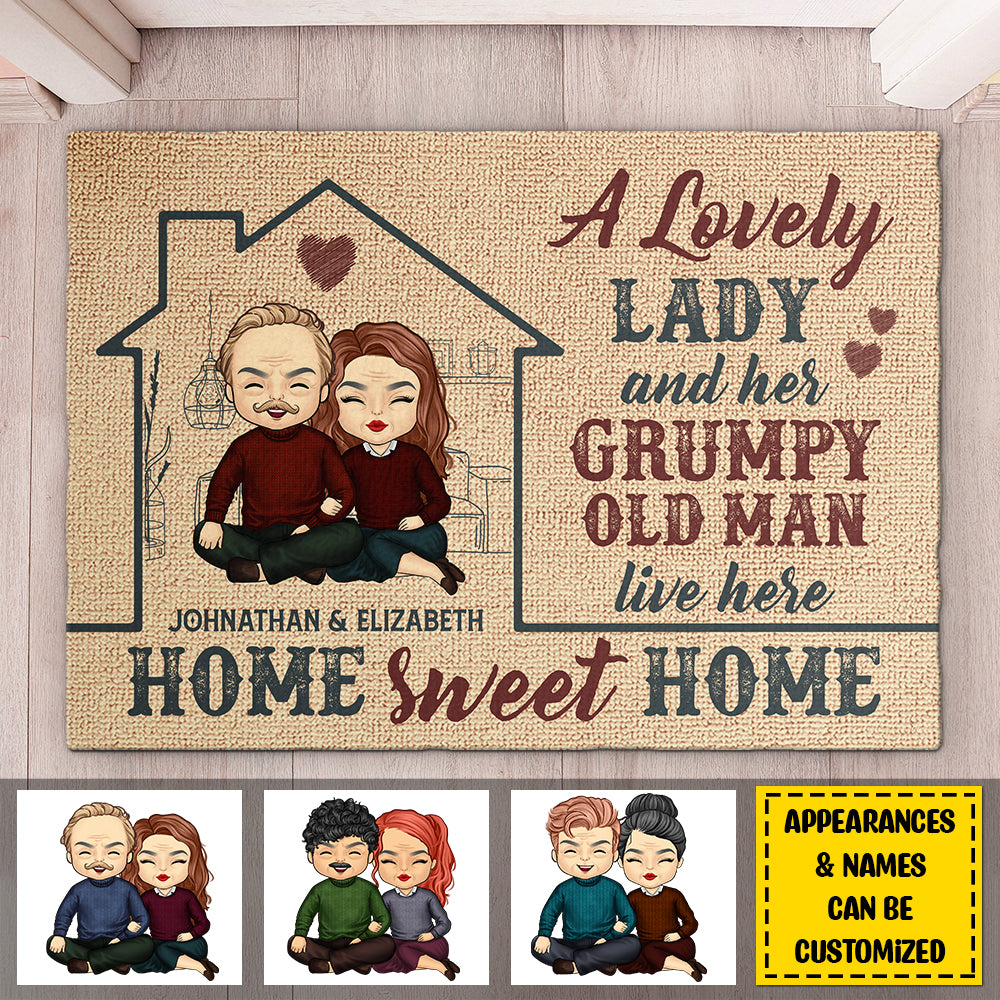 Sweet Home - Tapis décoratif personnalisé - Cadeau pour couple, mari et femme