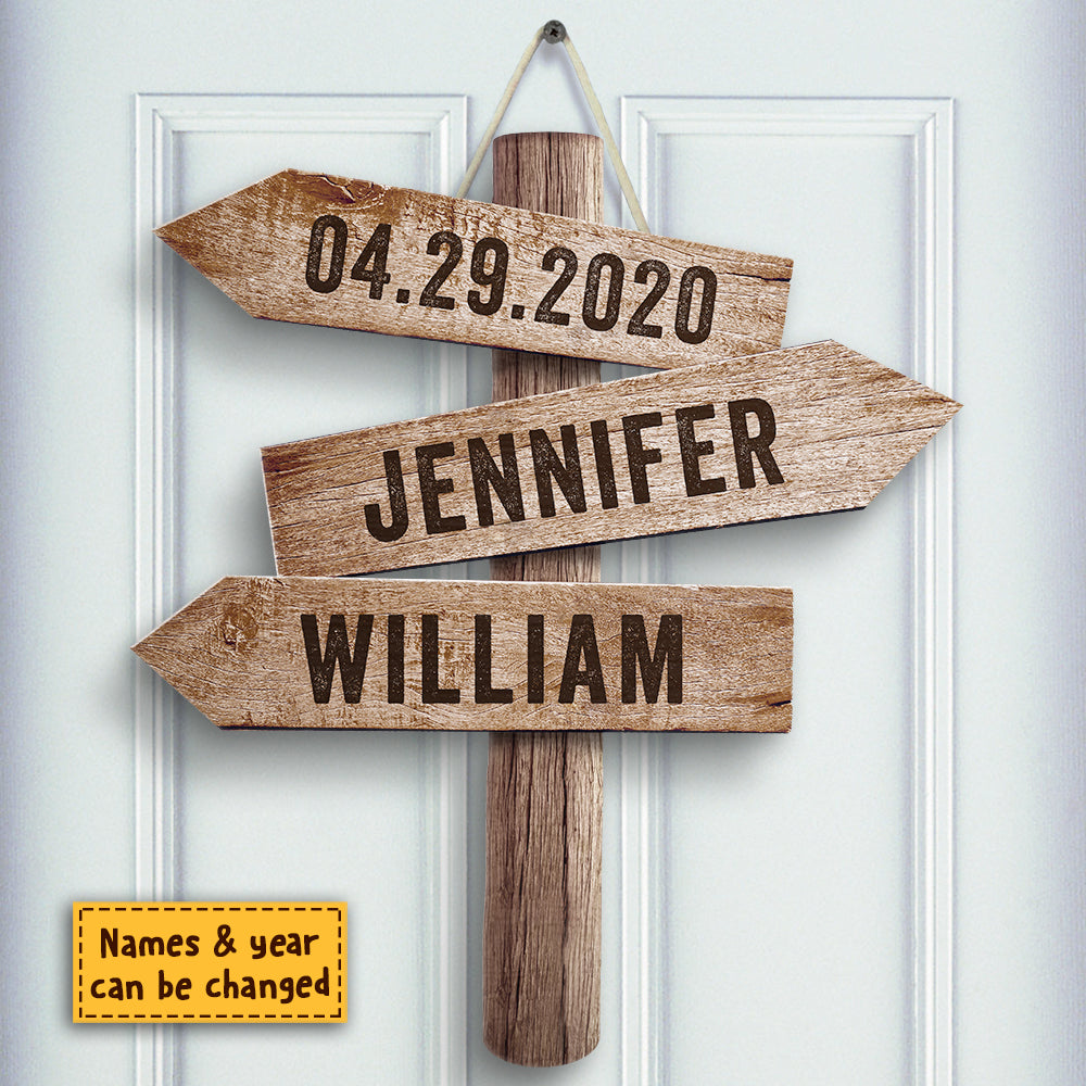 You Belong With Me - Gift For Couples, Personalized Shaped Wood Sign.