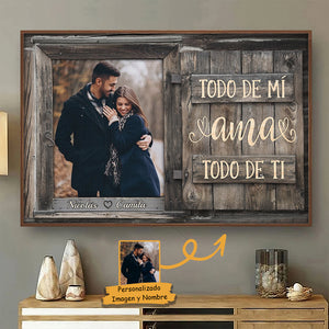 Todo De Mí Ama Todo De Ti - Télécharger une image, cadeau pour les couples, mari femme - Affiche horizontale personnalisée espagnol