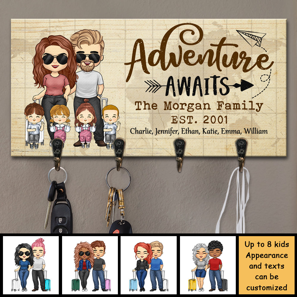 L'aventure nous attend - Porte-clés personnalisé, porte-clés - Cadeau pour couple, mari et femme