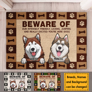 Attention à notre intensité - Tapis décoratif personnalisé - Cadeau pour amoureux des chiens, propriétaires de chiens, cadeau pour chien, cadeau pour amoureux des animaux