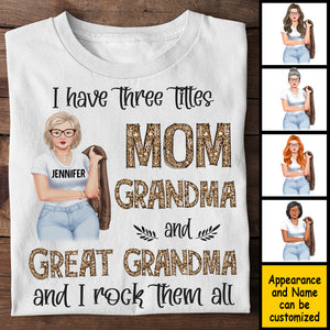 J'ai trois titres : maman, grand-mère et arrière-grand-mère - Cadeau pour maman, grand-mère - T-shirt unisexe personnalisé, sweat à capuche