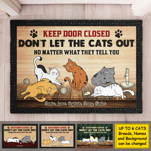 Ne laissez pas sortir les chats - Tapis décoratif personnalisé - Cadeau pour les amoureux des animaux