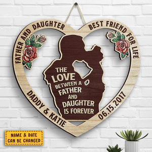 Père et fille, meilleur ami pour la vie - Cadeau pour papa - Panneau en bois personnalisé