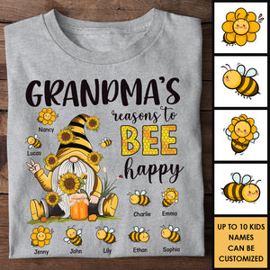 Les raisons d'être heureuse de grand-mère - Cadeau pour grand-mère, t-shirt unisexe personnalisé, sweat à capuche