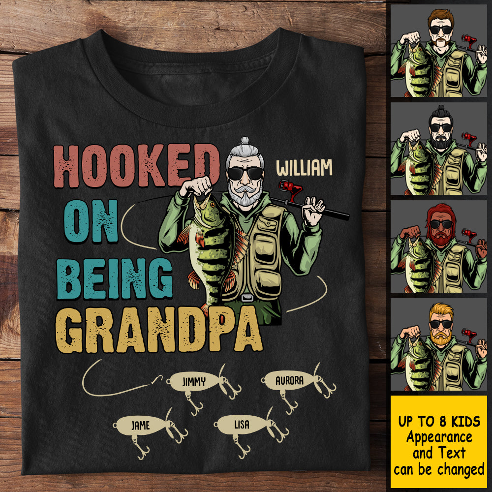 Accro à être grand-père - Cadeau pour papa, grand-père - T-shirt unisexe personnalisé, sweat à capuche