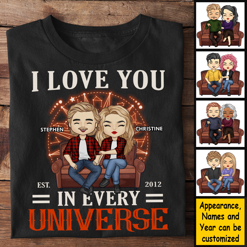 Je t'aime - T-shirt personnalisé, sweat à capuche - Cadeau pour couple, mari et femme