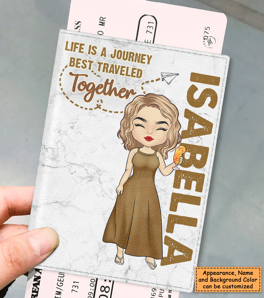 La vie est un voyage - Étui de passeport personnalisé - Cadeau pour les amoureux du voyage