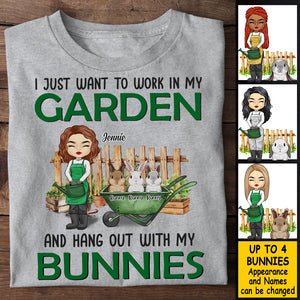 T-shirt et sweat à capuche unisexe personnalisé « Traîner avec les lapins » – Cadeau pour les amateurs de jardinage