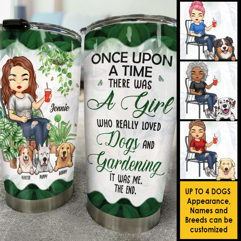 Une fille qui aimait vraiment les chiens – Gobelet personnalisé – Cadeau pour les amateurs de jardinage
