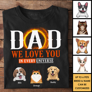 Nous t'aimons dans tous les univers - T-shirt et sweat à capuche unisexe personnalisé - Cadeau pour les amoureux des animaux