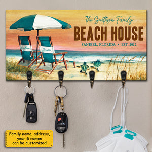 La maison familiale de plage - Porte-clés personnalisé, porte-clés - Cadeau pour couple, mari et femme
