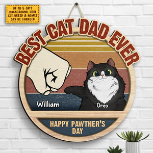 Joyeux anniversaire Pawther, papa chat ! Panneau en bois personnalisé ! Cadeau pour papa, cadeau pour la fête des pères