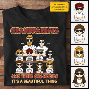 Grandparents & Their Grandkids - Personalized T-shirt, Hoodie - Gift For Couples, Husband Wife
